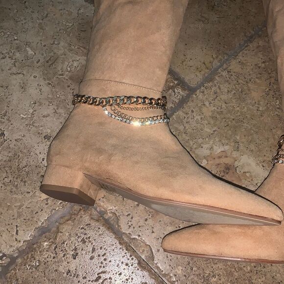 Camel Vegan Suede Boots - Picture 6 of 10